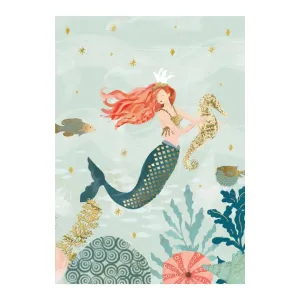 Blank Card - Mermaid and Seahorse