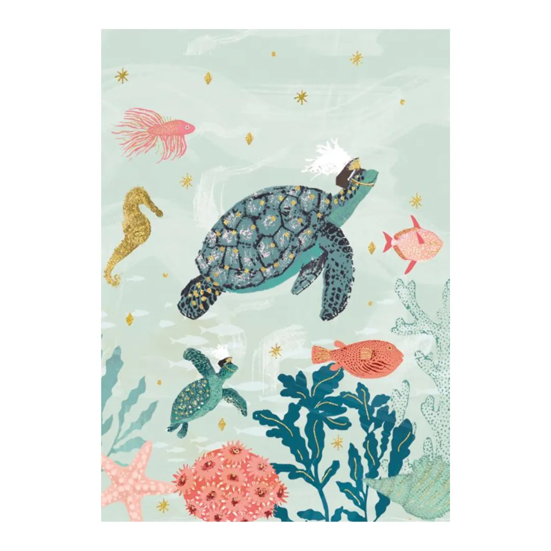 Blank Card - Turtles and Fish