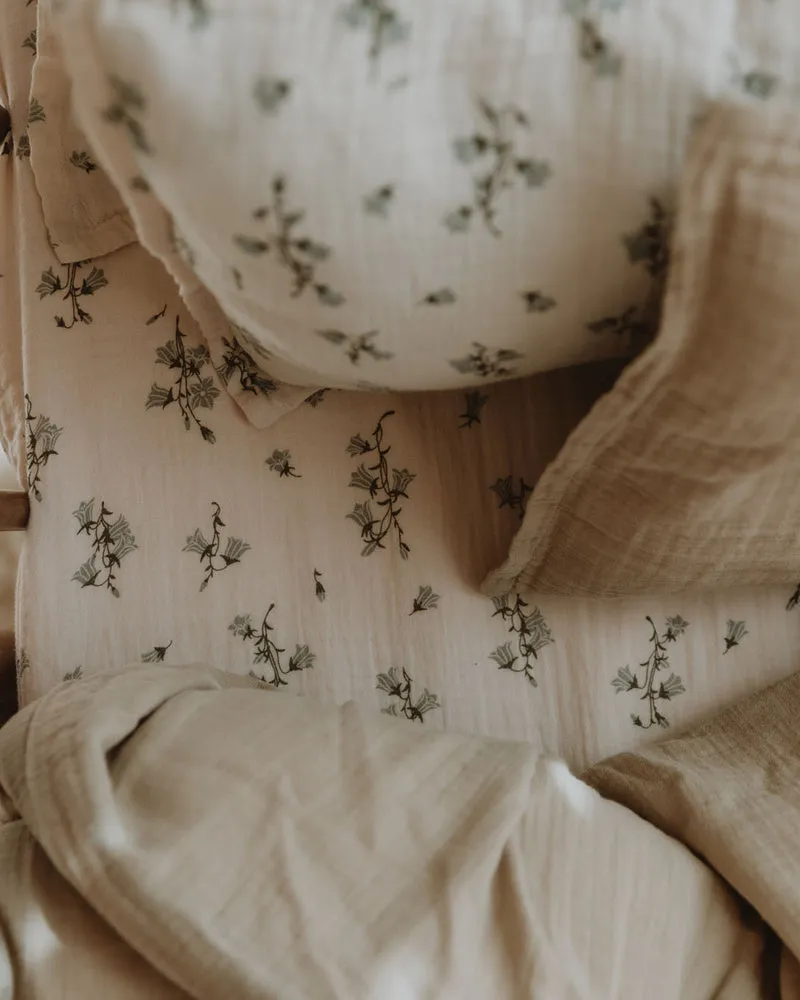Bluebell Muslin Junior EU Fitted Sheet - Cot