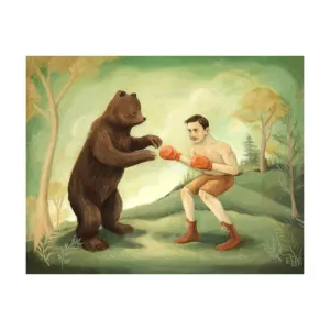 Boxing Match Art Print Larger 11x14"