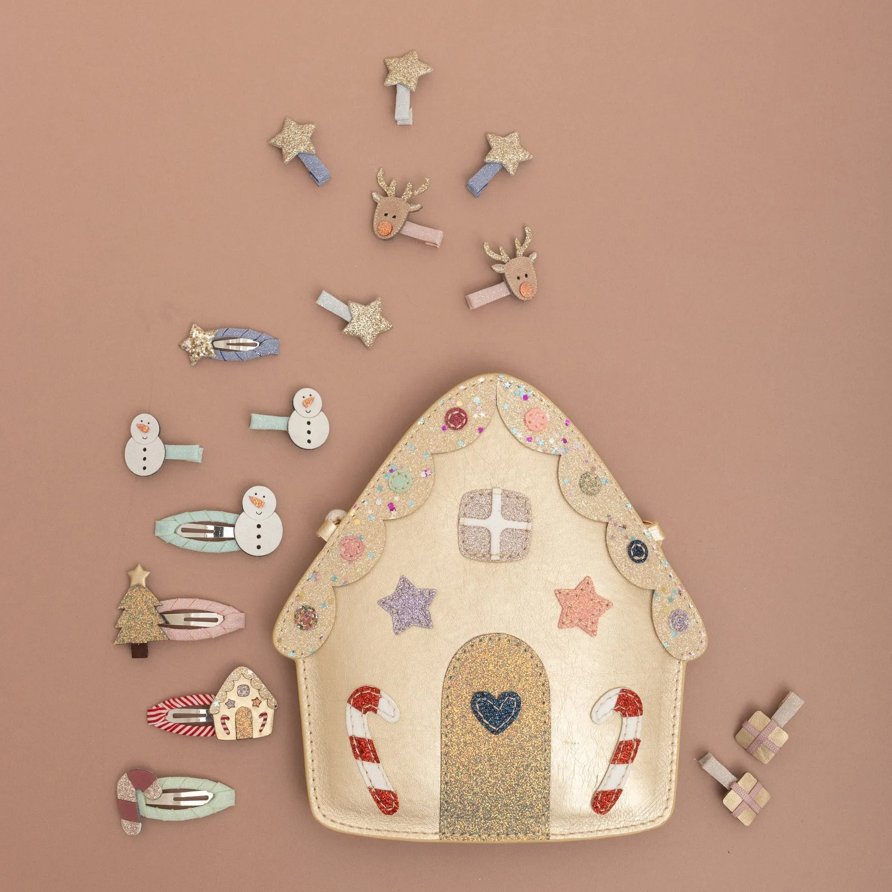 Christmas Gingerbread House Hair Clips