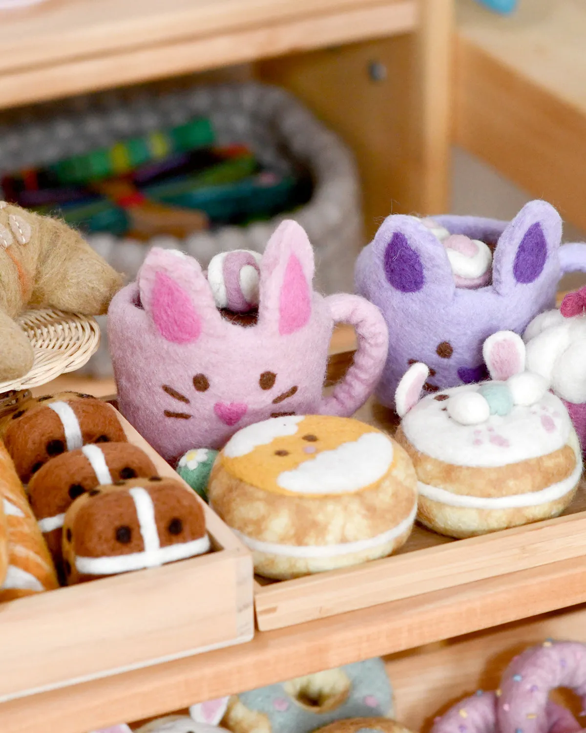 Easter Felt Bunny Hot Chocolate Cup with Marshmallows PINK