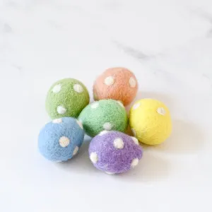 Easter Felt Polka Dot Eggs - Set of 6