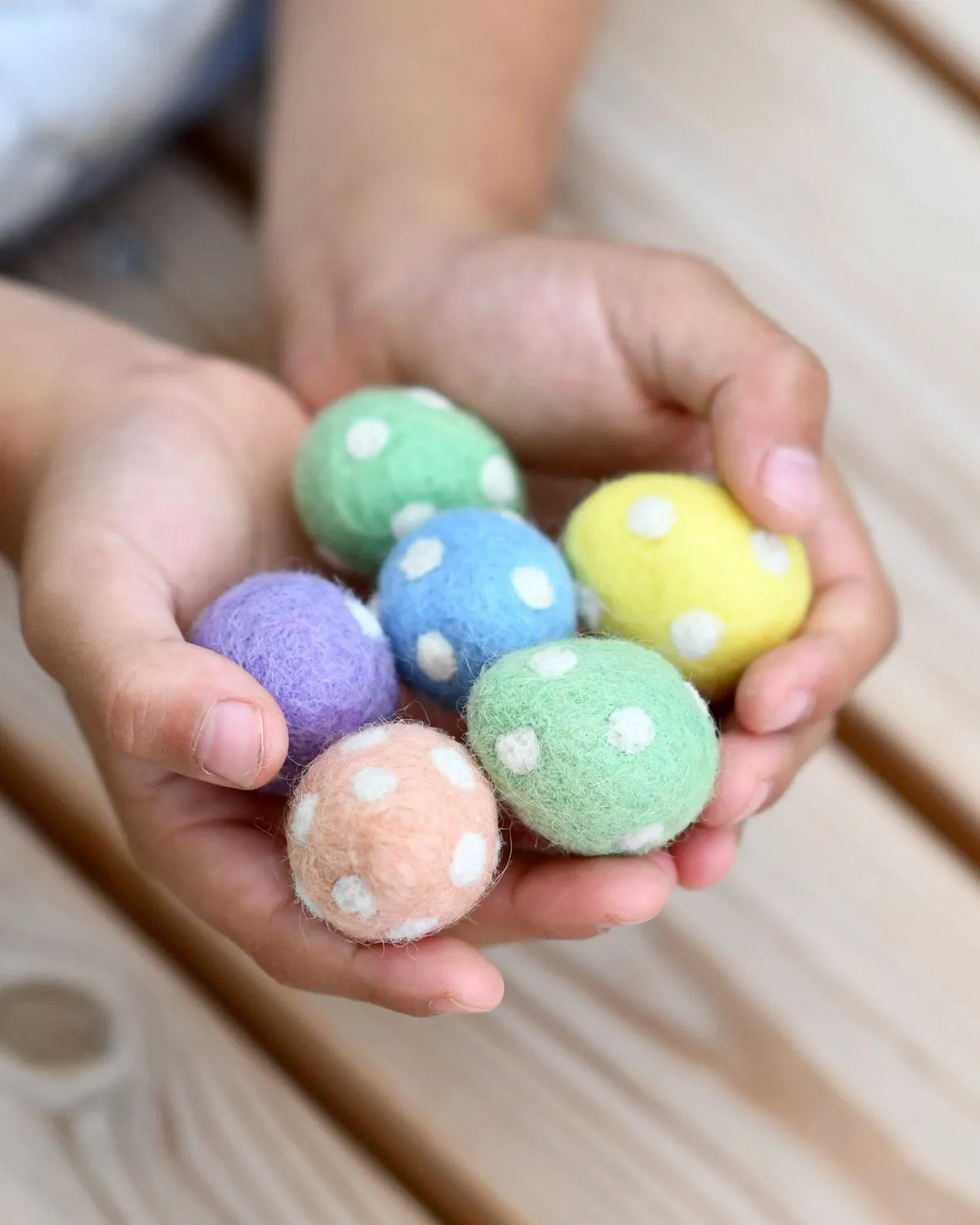 Easter Felt Polka Dot Eggs - Set of 6