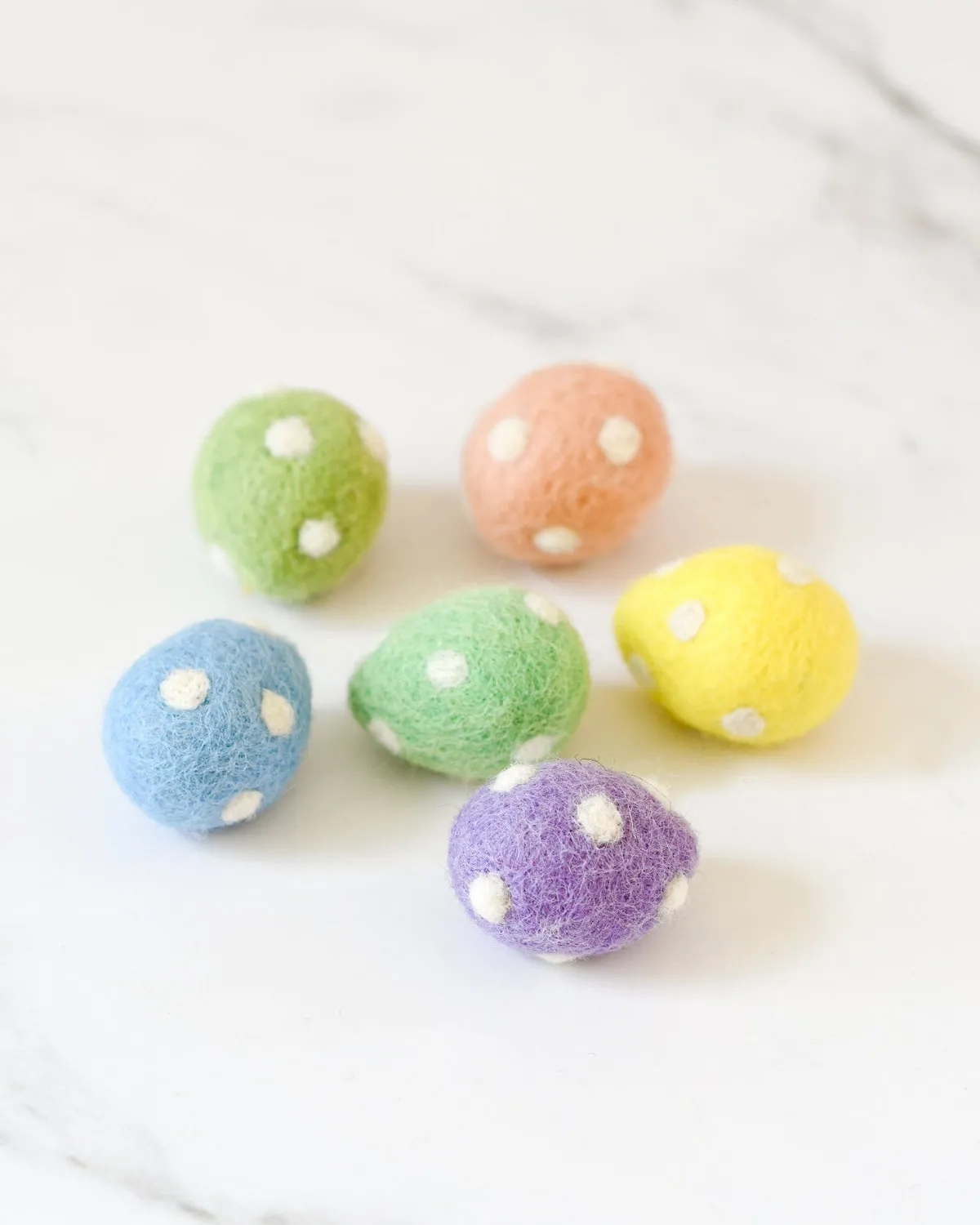 Easter Felt Polka Dot Eggs - Set of 6