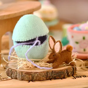 Easter Felt Surprise Egg | Mint with Bunny Inside