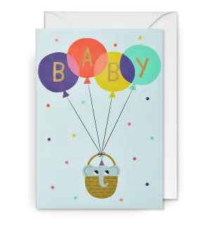 Elephant with Balloons New Baby Greeting Card
