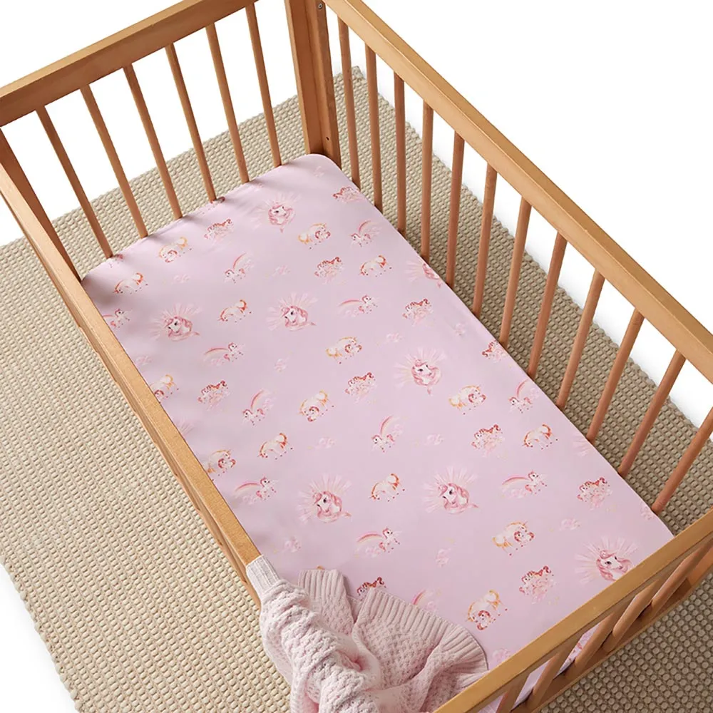 Fitted Cot Sheet | Unicorn