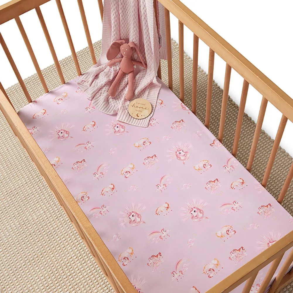 Fitted Cot Sheet | Unicorn