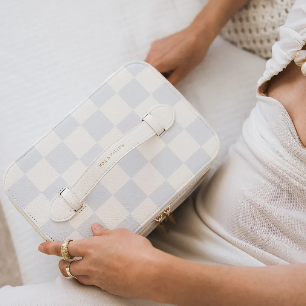 Fox   Fallow Vanity Case - 'The Classic'  | Powder Blue Check