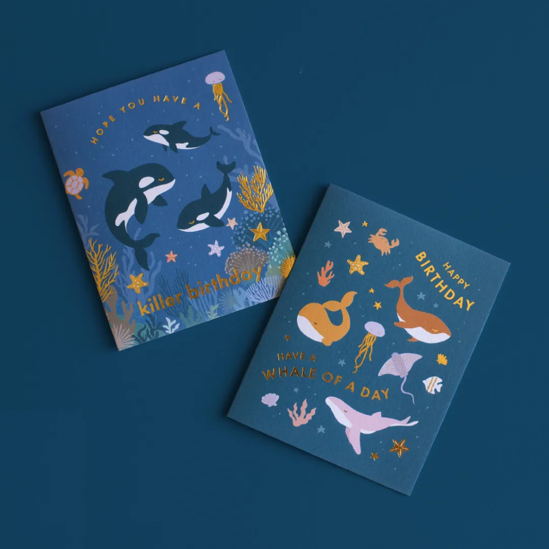 Happy Birthday Birthday Killer Whales Greeting Card