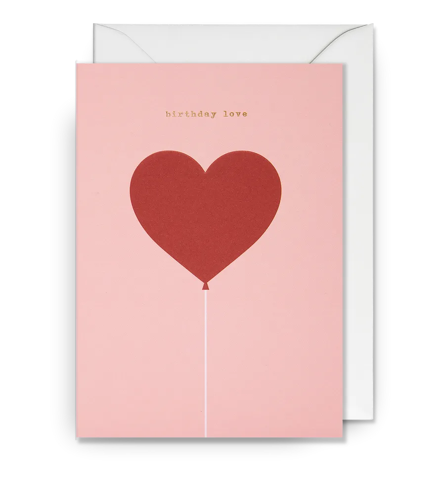 Heart Balloon Birthday Love Greeting Card