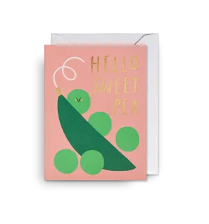 Hello Sweet Pea Illustration Mini Card