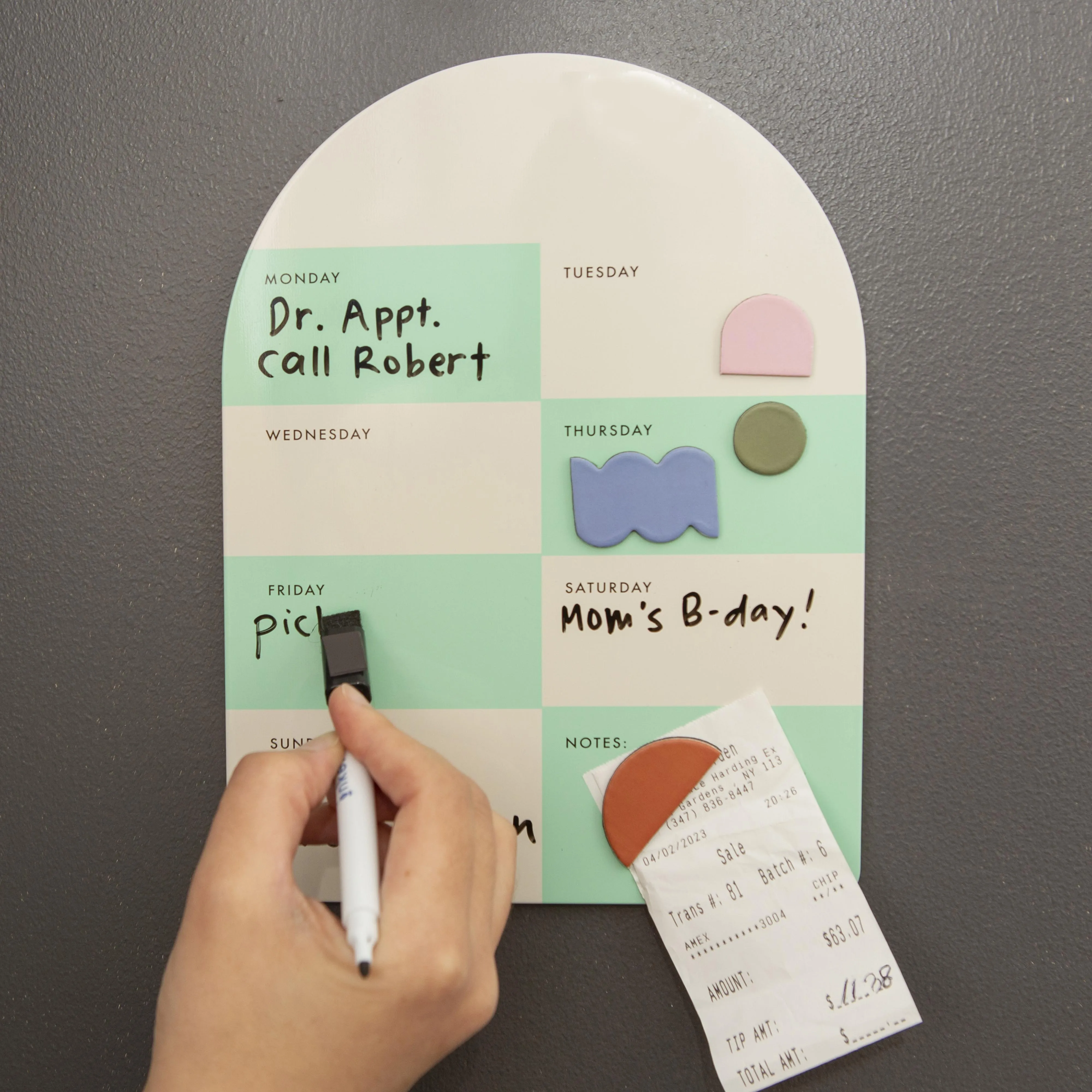 Inkerie Magnetic Dry Erase Weekly Memo Board