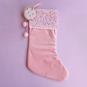 Lauren Hinkley Christmas Sequin Stocking | Enchanted Christmas PINK