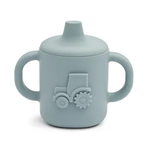 Liewood Amelio Silicone Sippy Cup | Tractor Blue Fog