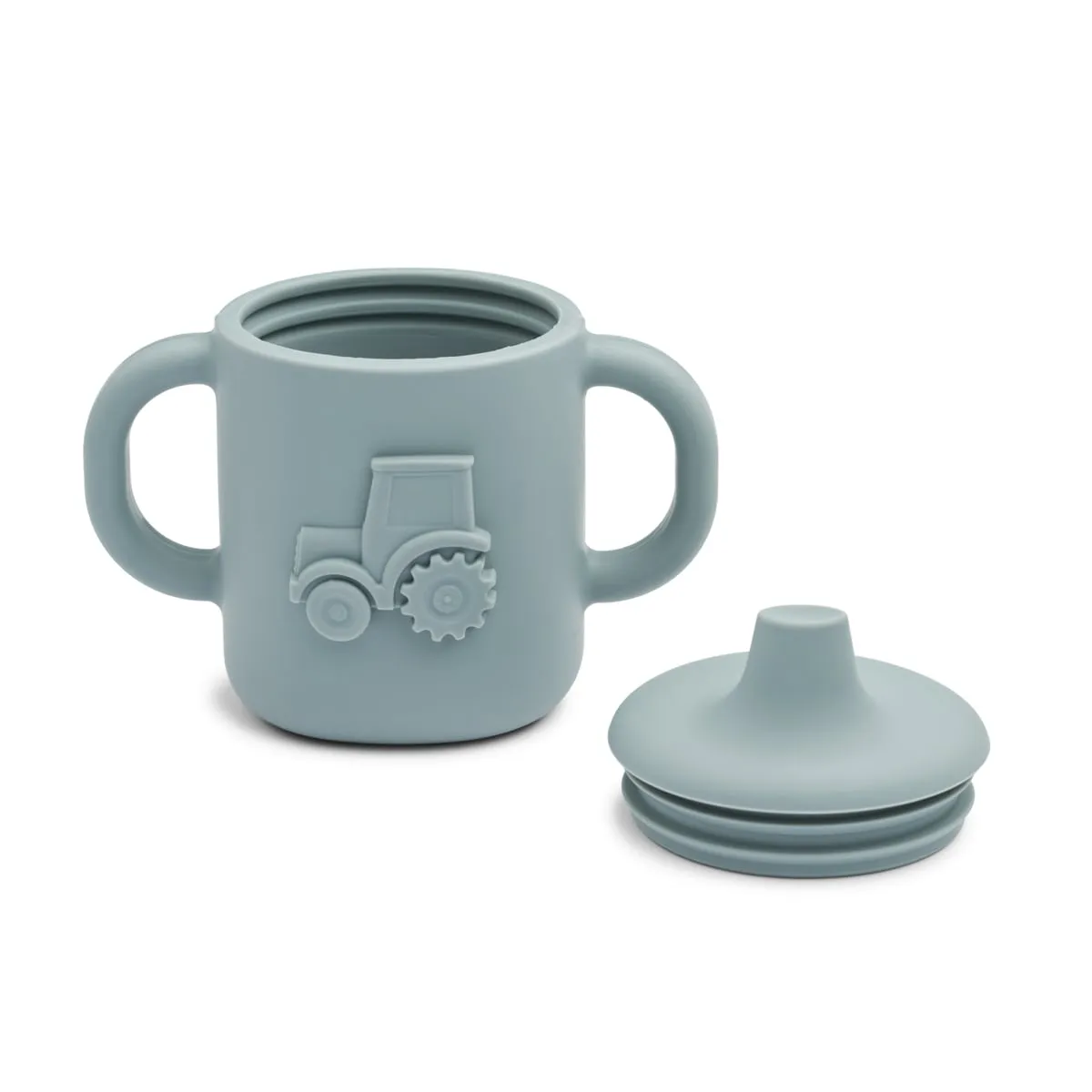 Liewood Amelio Silicone Sippy Cup | Tractor Blue Fog