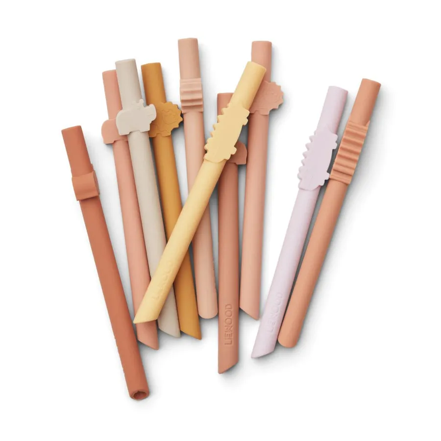 Liewood Badu Straw Set - Rose Mix