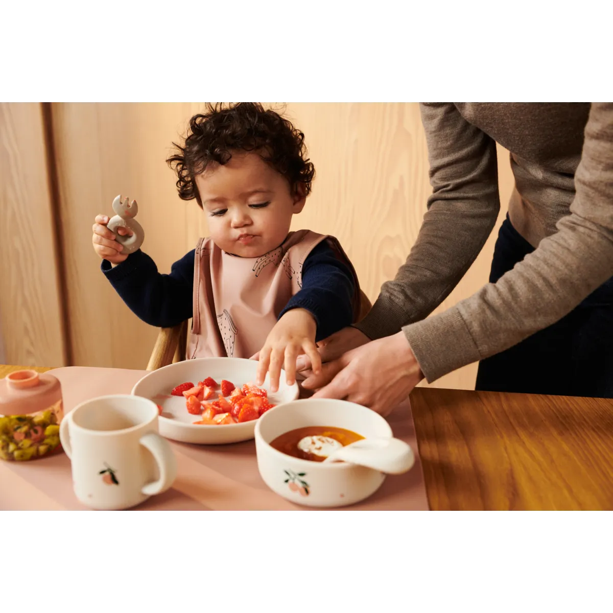 Liewood Dominique Baby Food Boxes 4-Pack | Peach Sea shell