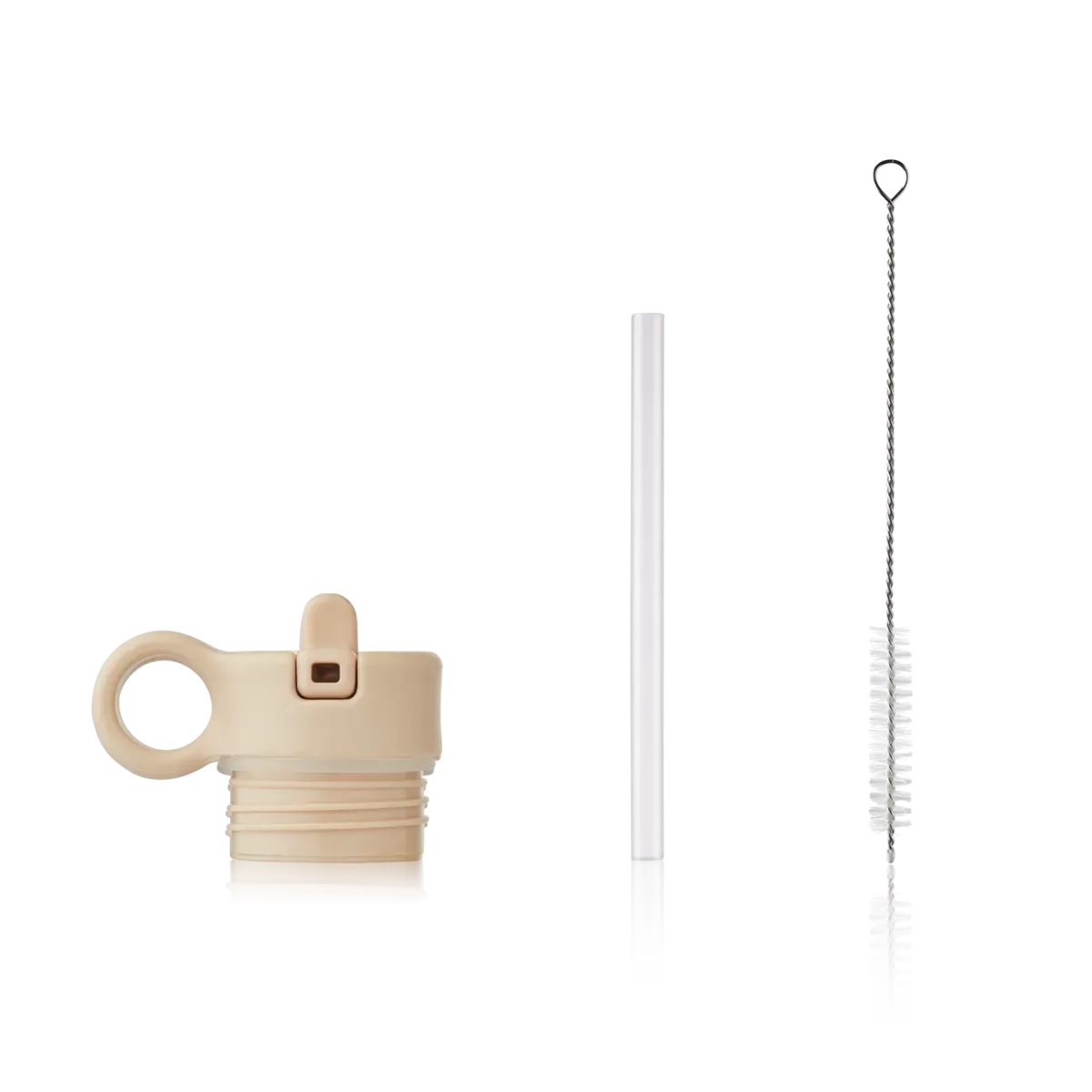 Liewood Falk 350ml Bottle Lid with Straw and Brush | Apple Blossom