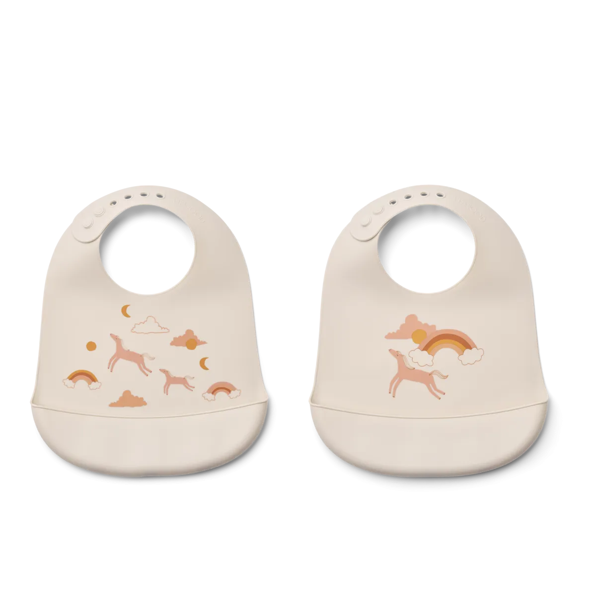 Liewood Tilda Silicone Bib - 2 Pack - Dream Ecru