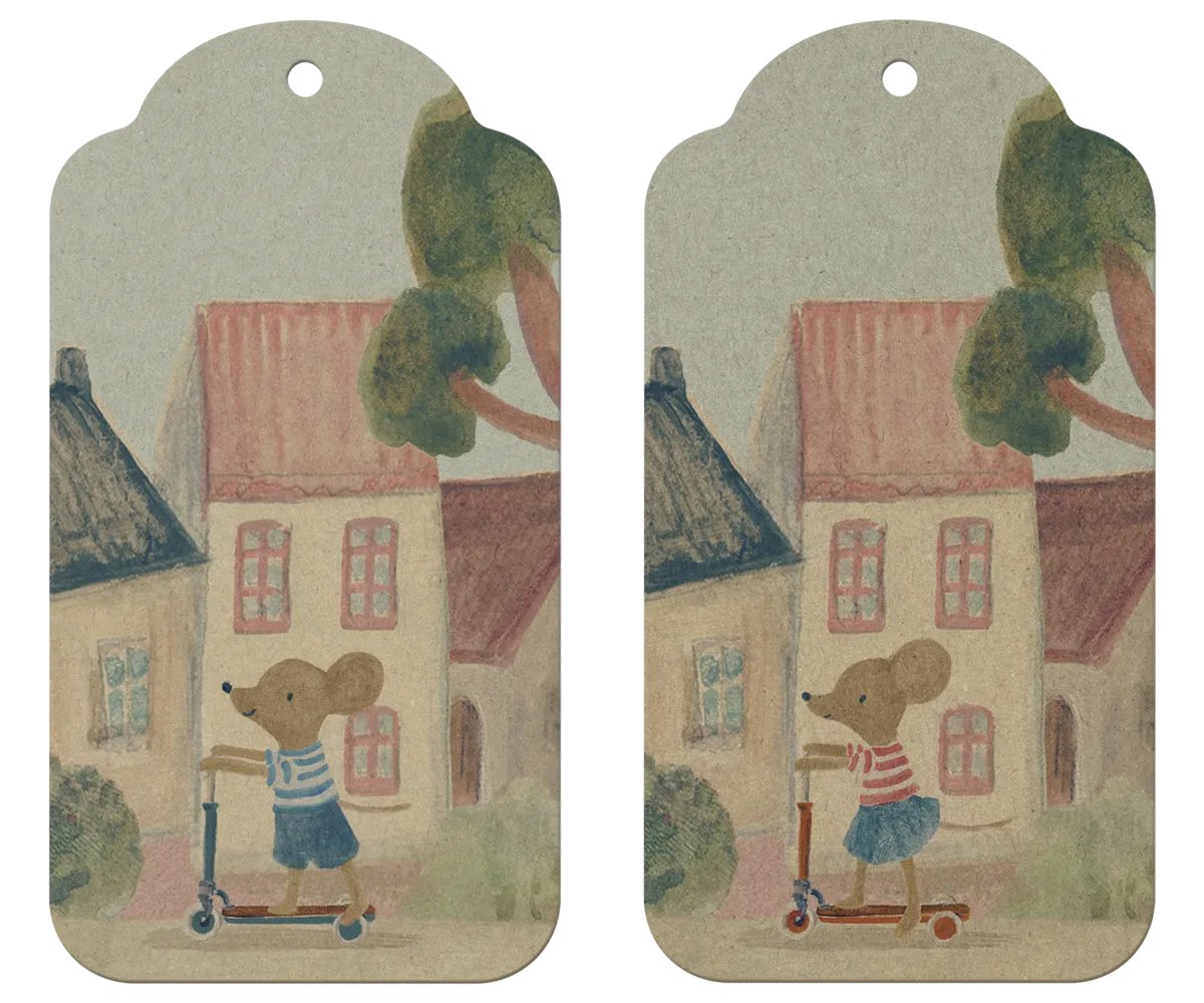 Maileg Gift Tag, Mouse, 12pcs