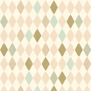 Maileg Harlekin Wrapping Paper, Rose with Gold, 11 yards