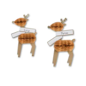 Meri Meri Christmas | Place Cards | Honeycomb Reindeers (x 8)