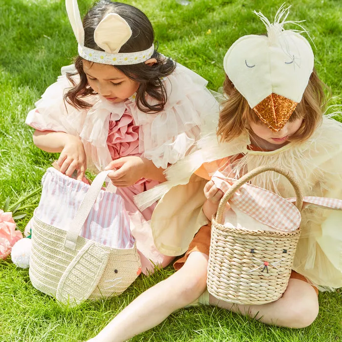 Meri Meri Easter Stripy Ear Bunny Basket Bag