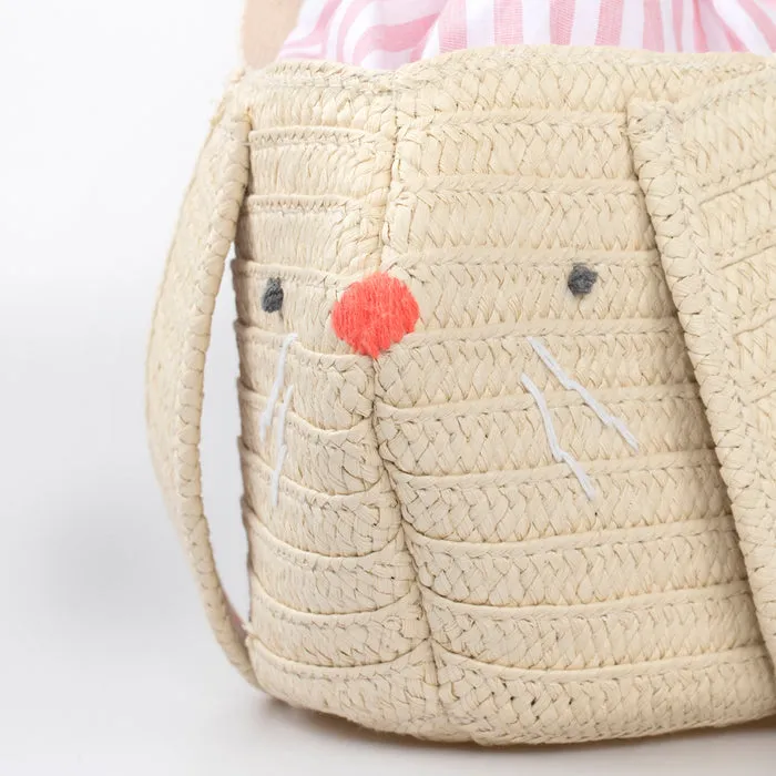Meri Meri Easter Stripy Ear Bunny Basket Bag
