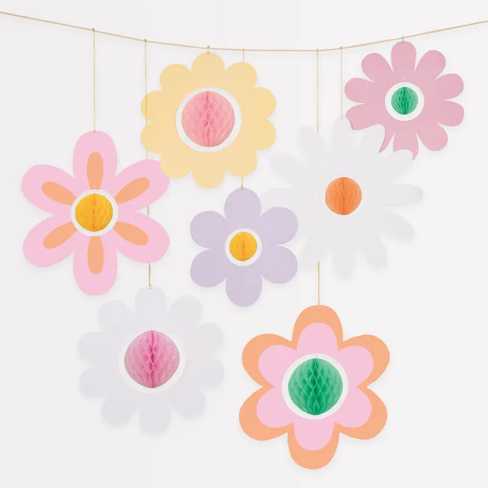 Meri Meri Garland | Groovy Flower Hanging Decorations x7