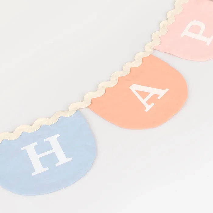Meri Meri Garland | Pastel Happy Birthday Fabric