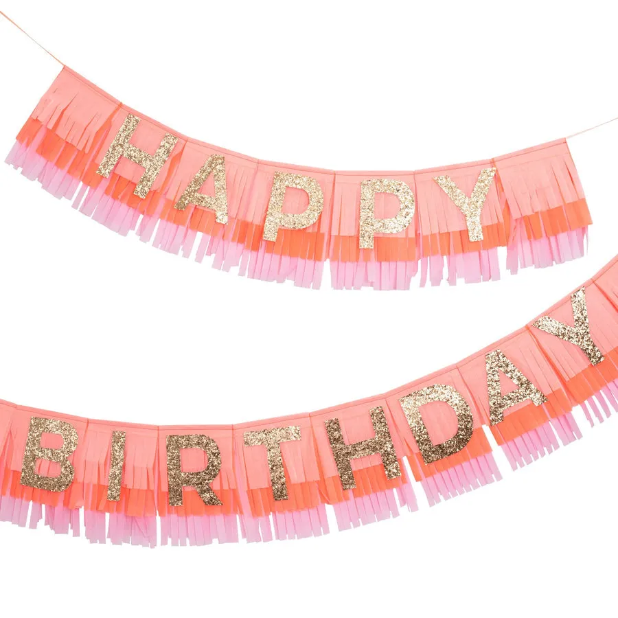 Meri Meri Garland | Pink Happy Birthday Fringe