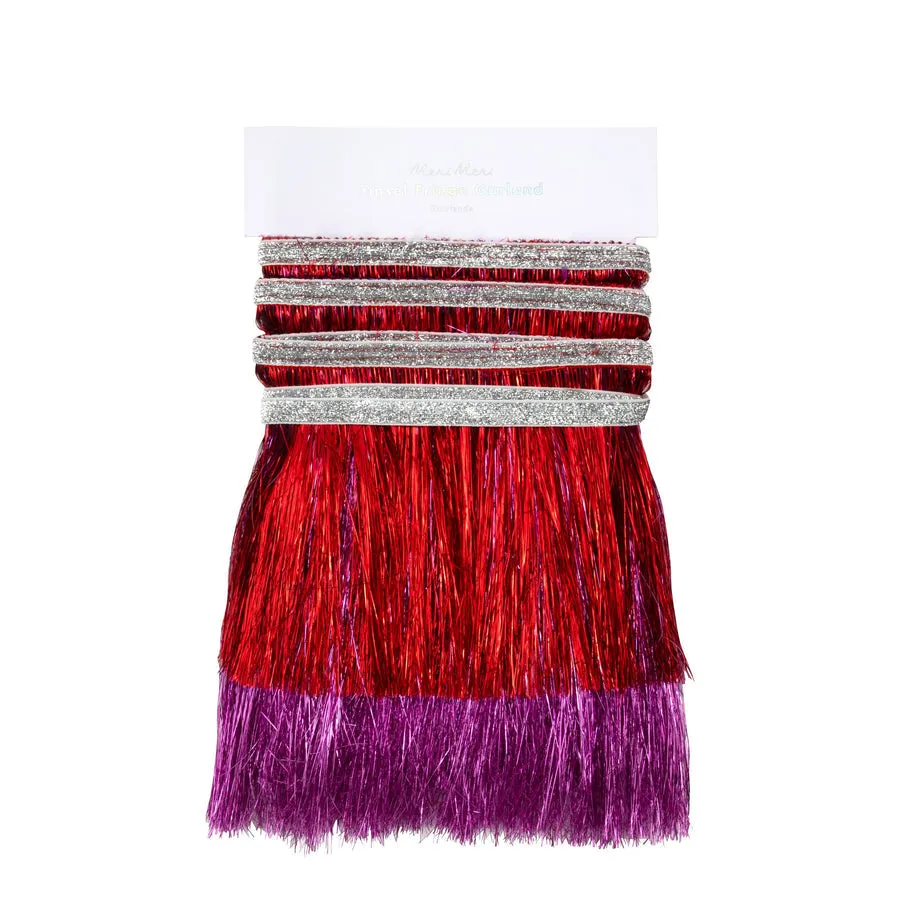 Meri Meri Garland | Red & Pink Tinsel Fringe