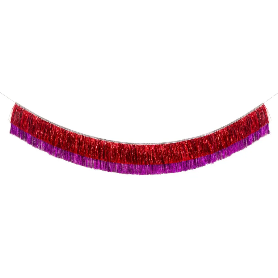 Meri Meri Garland | Red & Pink Tinsel Fringe