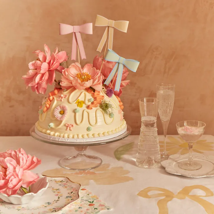 Meri Meri Party Cake Topper | Pastel Bows x3
