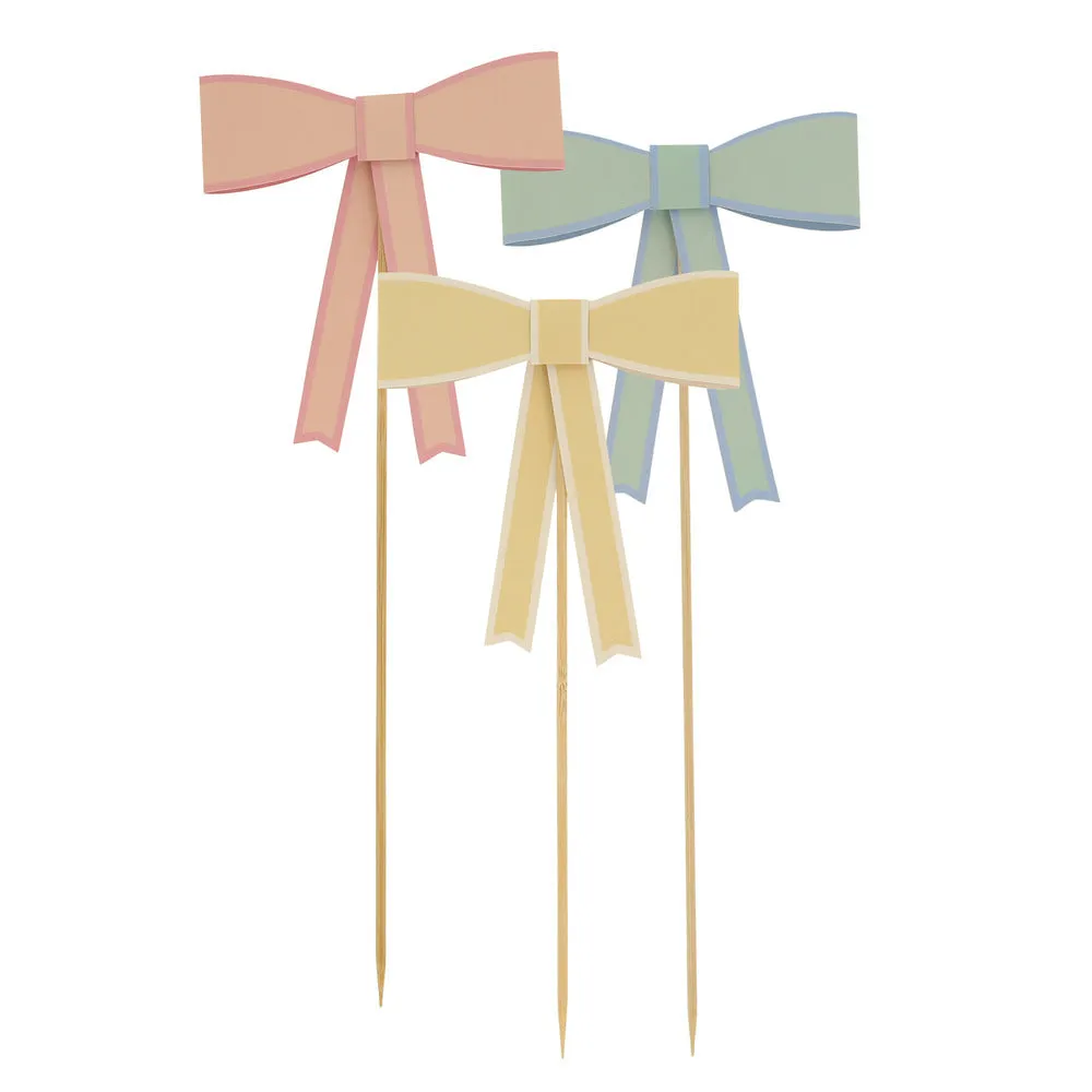 Meri Meri Party Cake Topper | Pastel Bows x3