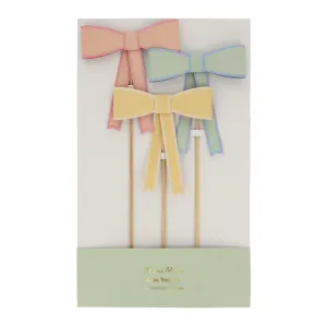 Meri Meri Party Cake Topper | Pastel Bows x3