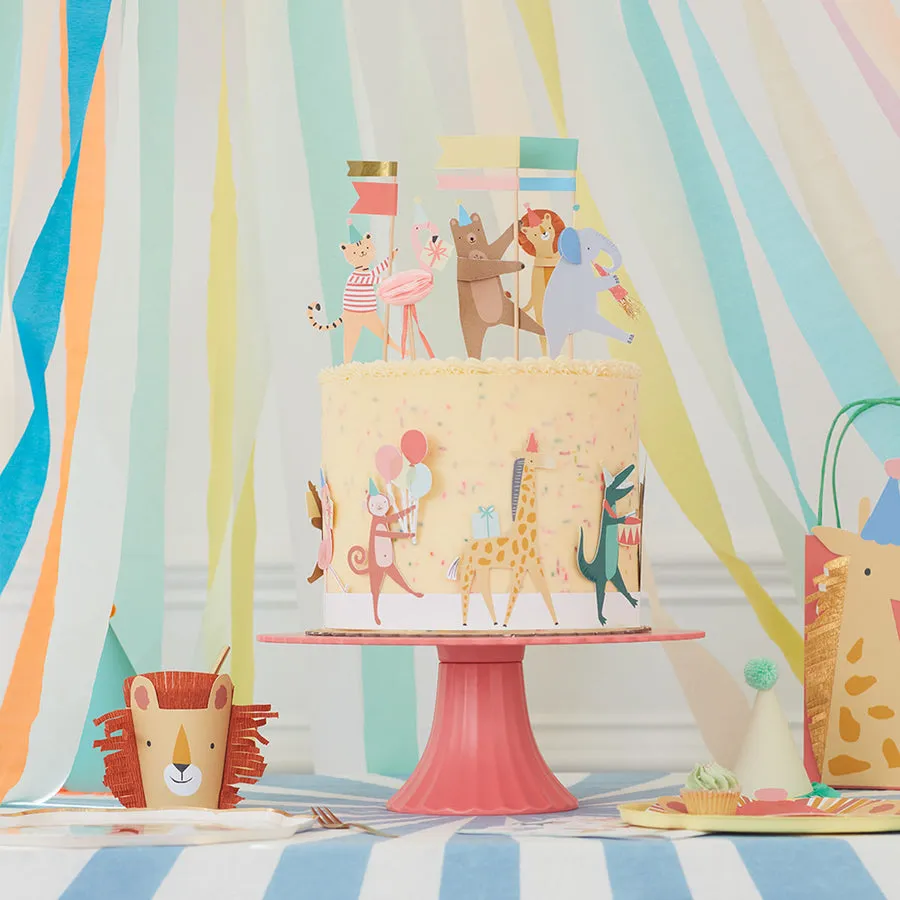 Meri Meri Party Cake Wrap & Toppers | Animal Parade