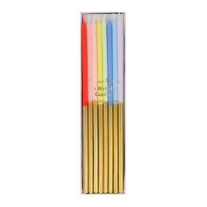 Meri Meri Party Candles | Gold Dipped Rainbow Mix