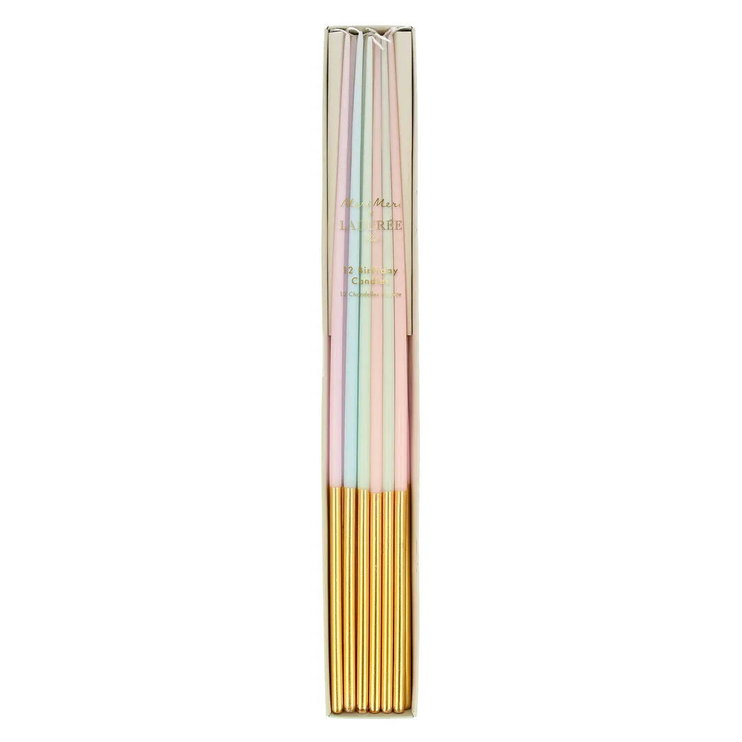 Meri Meri Party Candles | Laduree Paris Gold Dipped Tall Tapered (x 12)