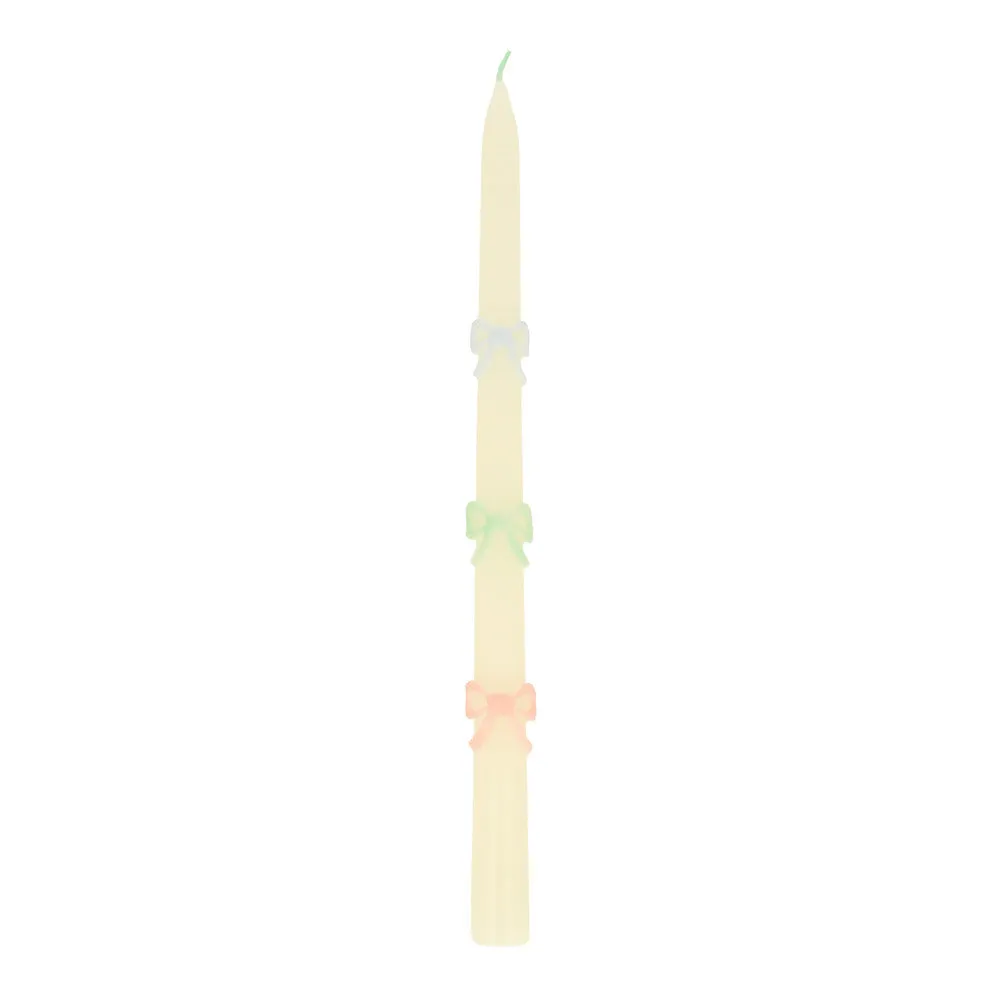 Meri Meri Party Candles | Multi Colour Bow Taper (x 2)