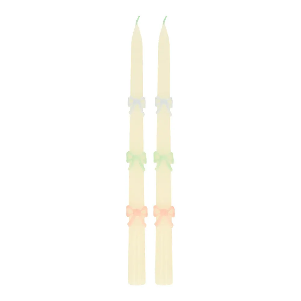Meri Meri Party Candles | Multi Colour Bow Taper (x 2)
