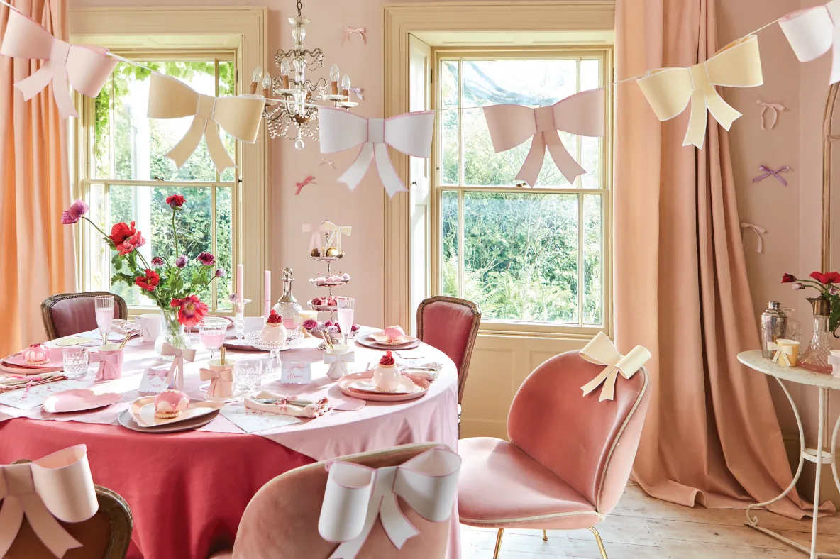 Meri Meri Party Candles | Pink Bow Taper Candles
