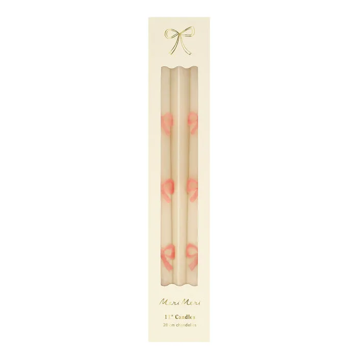 Meri Meri Party Candles | Pink Bow Taper Candles