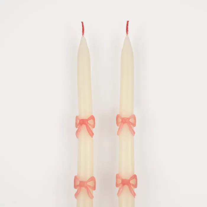 Meri Meri Party Candles | Pink Bow Taper Candles
