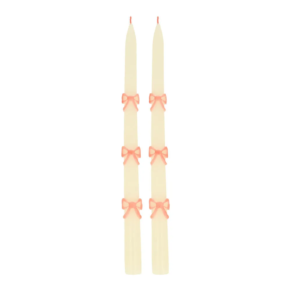 Meri Meri Party Candles | Pink Bow Taper Candles