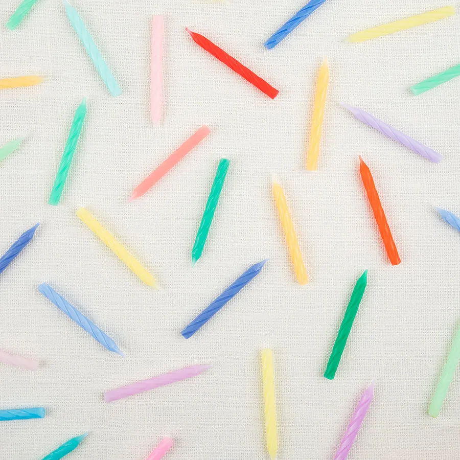 Meri Meri Party Candles | Rainbow Twisted Minis (x 50)