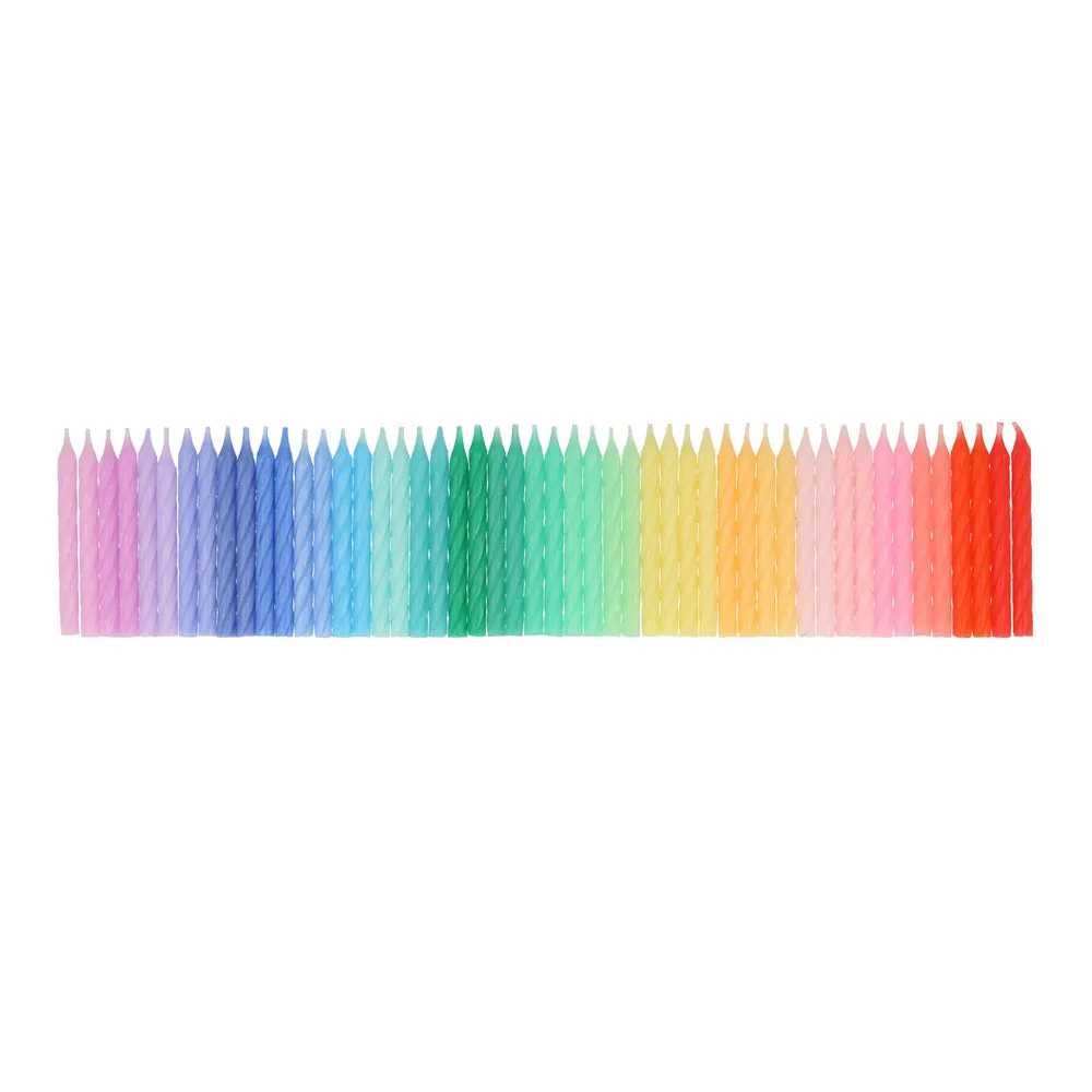 Meri Meri Party Candles | Rainbow Twisted Minis (x 50)