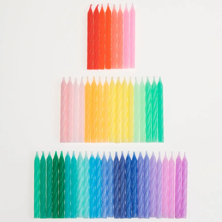 Meri Meri Party Candles | Rainbow Twisted Minis (x 50)